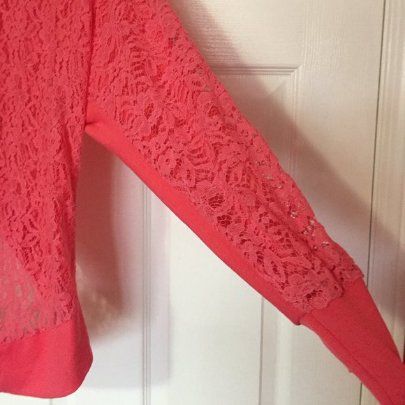 NWOT Pink Bat Wing Sleeve Open Front Shrug Bolero - Picture 5 of 7